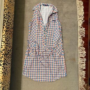 Columbia PFG Plaid Sleeveless Dress Tie Waist Vented Women’s M NWT